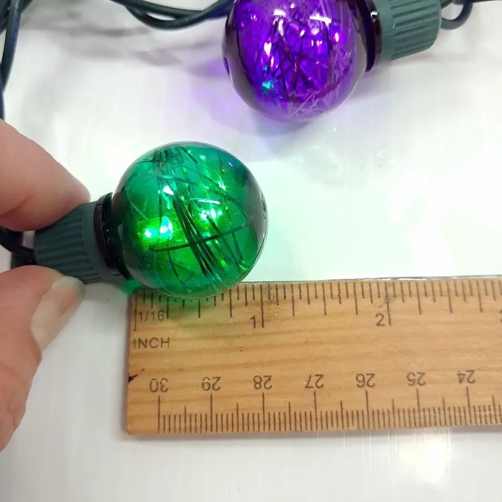 Tinsel Globe LED 25 String Light Set Multicolor Christmas round Brillarlights